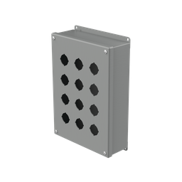 Product image for Hoffman E12PB Pushbutton Enclosures, Type 12, 12PB x 30.5mm, Gray, Steel