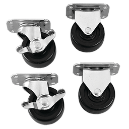 Product image for Hoffman AC4M6ST Caster Kit, 3" Dia x 3.72 h, Rubber