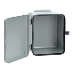Product image for Hoffman A1084DL Removable Hinge with Quick-Release Latch, Contoured, Type 12, 10" x 8" x 4", Gray, Steel