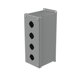 Product image for Hoffman E4PBX Extra-Deep Pushbutton Enclosures, Type 12, 4PB x 30.5mm, Gray, Steel