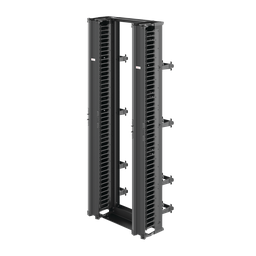 Product image for Hoffman EDR19FM45UCM2 2-Post Open Frame Rack, 19 in x 45U, Black, Aluminum