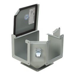 Product image for Hoffman F66LE9AC 90-Degree Elbow.Outside Top Opening, 6" x 6", Gray, Steel