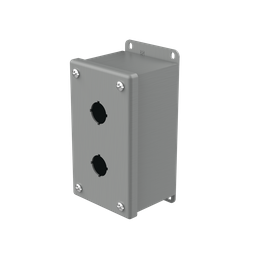 Product image for Hoffman E2PBG Pushbutton Enclosures, Type 12, 2PB x 22.5mm, Gray, Steel