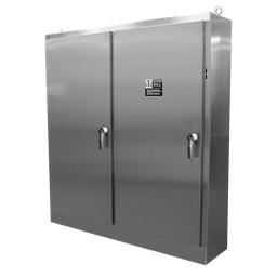 Product image for Hoffman A72XM4018SSN4 Stainless Steel Heavy-Duty Free-Stand Enclosures for Flange-Mount Disconnects, Type 4X, 72.12" x 40.25" x 18.12", SS Type 304
