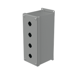 Product image for Hoffman E4PBXM Extra-Deep Pushbutton Enclosures, Type 12, 4PB x 22.5mm, Gray, Steel