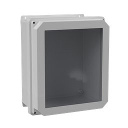 Product image for Hoffman RHJB1412HWPL2LG Raised Cover with Latches, Type 4X, 13.62x 11.62x 7.24, Fiberglass