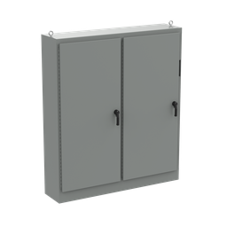 Product image for Hoffman A84XM3EW18FTCLP4 Free-Stand Disconnect with Quick-Release Hinge, Type 4, 84.12" x 118.75" x 18.12", Gray, Steel