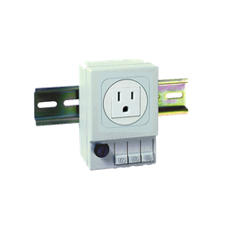 Product image for Hoffman ADINP120A NEMA 5-15R DIN-Mounted Outlets, 3.54x 2.44x 1.97, Lt Gray, Plastic