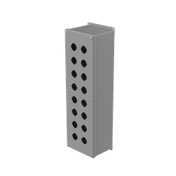 Product image for Hoffman E16SPBXV Extra-Deep Pushbutton Enclosures, Type 12, 16PB x 30.5mm, Gray, Steel