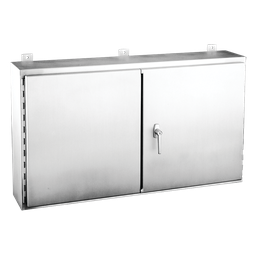 Product image for Hoffman A426012WFSSALP Continuous Hinge Two-Door with 3-Point Latch, Type 12, 42" x 60" x 12", SS Type 304