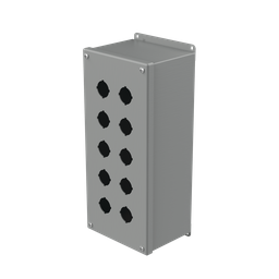 Product image for Hoffman E10PBX Extra-Deep Pushbutton Enclosures, Type 12, 10PB x 30.5mm, Gray, Steel