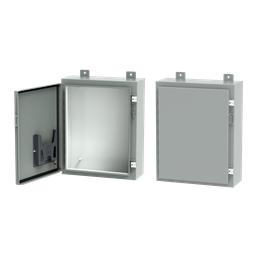Product image for Hoffman A423612LP 42" x 36" x 12" Wall-Mount Enclosure, Type-12, Continuous Hinge with Clamps, Steel