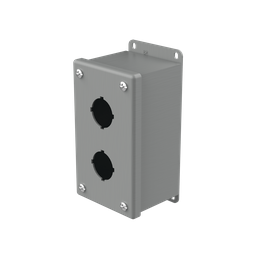 Product image for Hoffman E2PB 5.75" x 3.25" x 2.75" 2-Hole 30.5mm Pushbutton Enclosure, Type 12, Steel