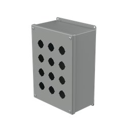 Product image for Hoffman E12PBX Extra-Deep Pushbutton Enclosures, Type 12, 12PB x 30.5mm, Gray, Steel