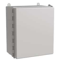 Product image for Hoffman A14128CHQRFG Continuous Hinge QR Cover Enclosure 4X, 14" x 12" x 8", Light Gray, Fiberglass