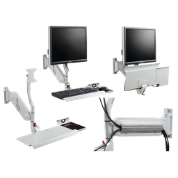 Product image for Hoffman VAMONITOR SYSPEND Monitor and Keyboard Arm, 21.22x 25x 25.63, Gray, Aluminum