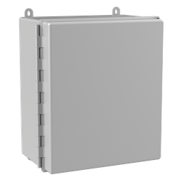 Product image for Hoffman A14128CHSCFG Continuous Hinge Screw-Cover Enclosure 4X, 14" x 12" x 8", Light Gray, Fiberglass