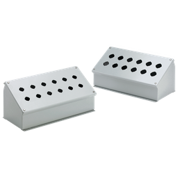 Hoffman E12PBA Sloped-Front Pushbutton Enclosures, Type 12, 12PB x 30.5mm, Gray, Steel