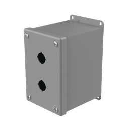 Product image for Hoffman E2PBXM Extra-Deep Pushbutton Enclosures, Type 12, 2PB x 22.5mm, Gray, Steel