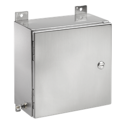 Product image for Hoffman EXE16168SS61 ZONEX ATEX- and IECEX-Certified, Type 4X, Hinged Cover, Metric Size, 16" x 16" x 8", SS Type 316
