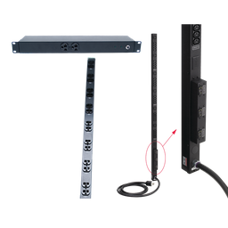 Product image for Hoffman DP1N190615 Rack- and Panel-Mount Power Distribution Units (PDUs), fits 19in rack, Black, Steel
