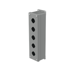 Product image for Hoffman E5PB 12.5" x 3.25" x 2.75" 5-Hole 30.5mm Pushbutton Enclosure, Type 12, Steel