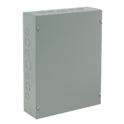 Product image for Hoffman ASE4x4x3 Screw-Cover Pull Box / Enclosure w/ Knockouts, Type 1, 4" x 4" x 3", Gray, Steel
