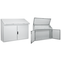 Product image for Hoffman PGLD12135DC PROLINE Gold Series Double-Bay Desk Console, Type 12, 1175x 1250x 469mm, Lt Gray, Steel