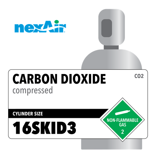 Carbon Dioxide, 16SKID3, 2.8, Industrial, 99.8%, 1200 lbs, Steel (S), CGA 320