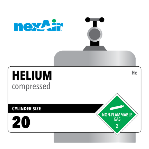 Helium, 20, 4.5, Industrial, 99.995%, 18 cf, Steel (S), (V) - CGA 580