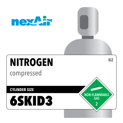 Nitrogen, 6SKID3, 3.0, Industrial, 99.9%, 1824 cf, Steel (S), CGA 580