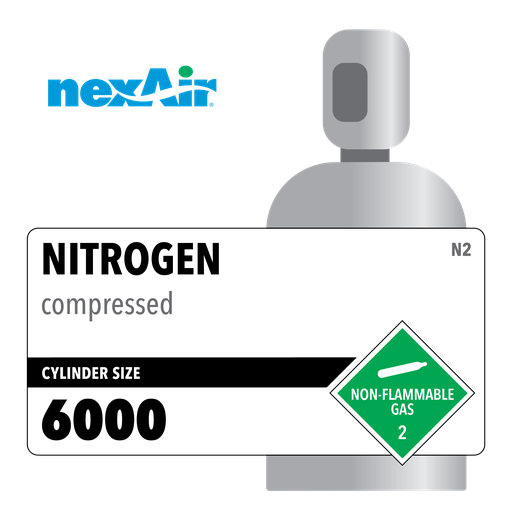 Nitrogen, 6000, 5.5, Specialty, 99.9995%, 488 cf, Steel (S), CGA 677