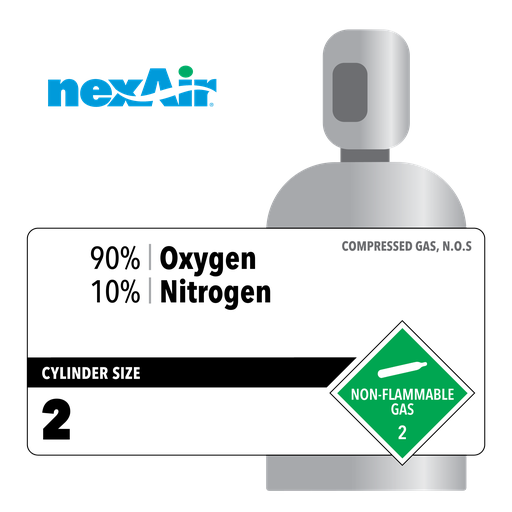 90% Oxygen, 10% Nitrogen, 2, Medical, 220.7, Steel (S), CGA 280