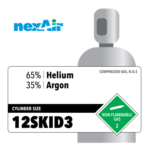 65% Helium, 35% Argon, 12SKID3, Industrial, 3648, Steel (S), CGA 580