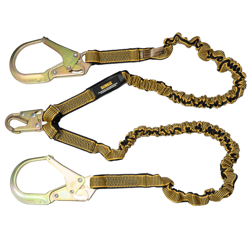 DFP Safety DXFP613130 DEWALT 6 Ft Stretch Lanyard with Steel Snap Hook & Rebar Hooks