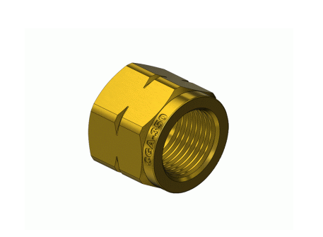 NUT CGA-350, BRASS WES 82