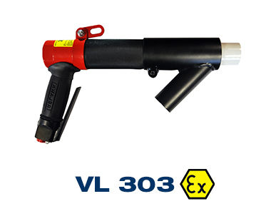VL303Ex TVS ATEX VibroLo Needle Scaler with Vacuum Shroud for EX Zones| Pistol Grip | 28 Needle |Professional Grade | Air Power