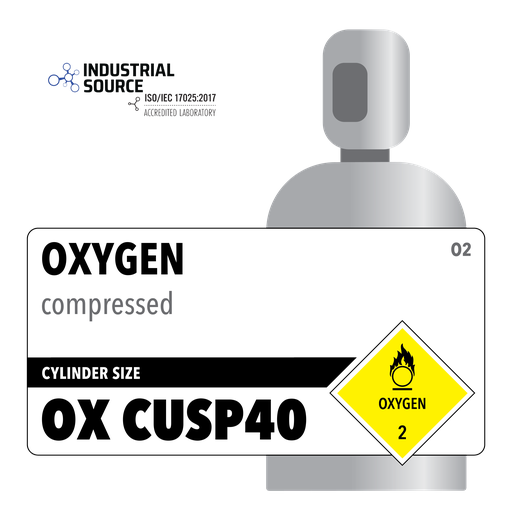 Oxygen, OX CUSP40, CGA 540, Customer Owned