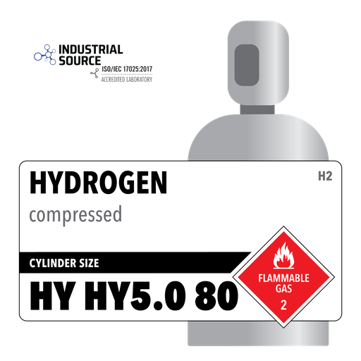 Hydrogen, HY HY5.0 80, CGA 350, Ultra High Purity