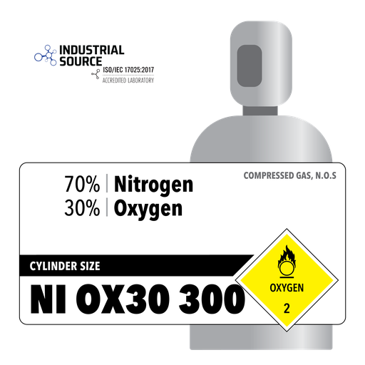 70% Nitrogen, 30% Oxygen, NI OX30 300, CGA 296