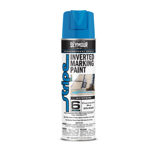 20-669 Seymour 20 oz. Water Based Marking Paint, Fluorescent Blue (17 oz.)