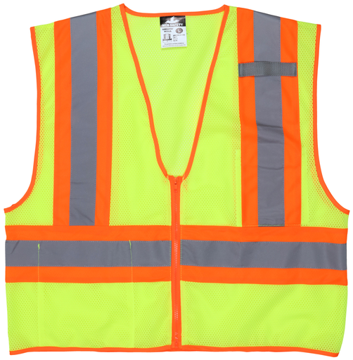 Class 2 Hi Visibility Lime Mesh Safety Vest, WCCL2LX2