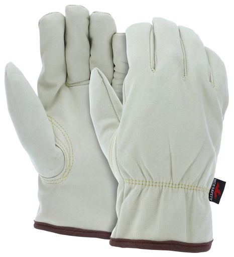 BEIGE PU/NYLON BLEND DRIVER RED