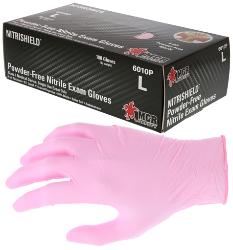 Pink Disposable Nitrile Gloves, 6010PS