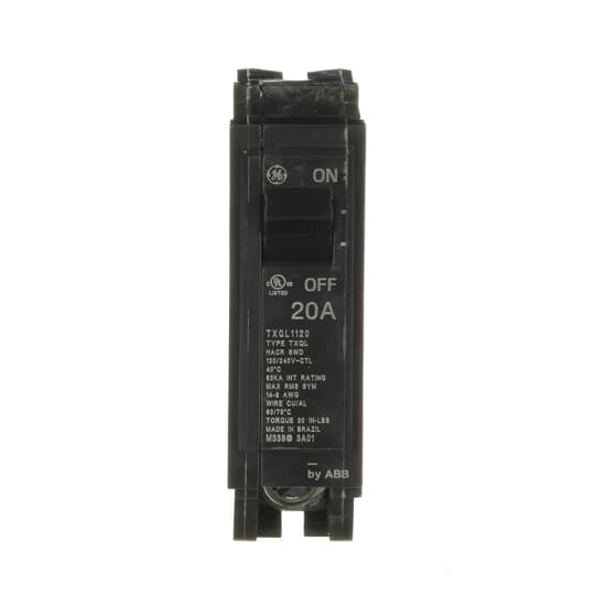 Product image for GE TXQL1120 CIRCUIT BREAKER 1P 20A