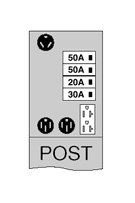 Product image for MIDWEST U775CP4010 125A POST 50/50/