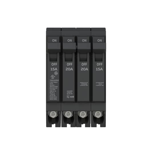 Product image for GE THQLQ201520 QUAD 20A/1P & 15A/2P