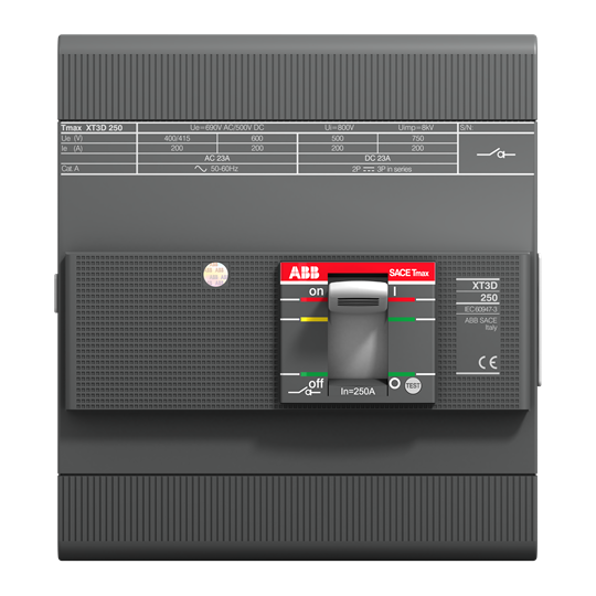 Product image for ABB XT3NU4225DFF000XXX XT3N-D 225 M