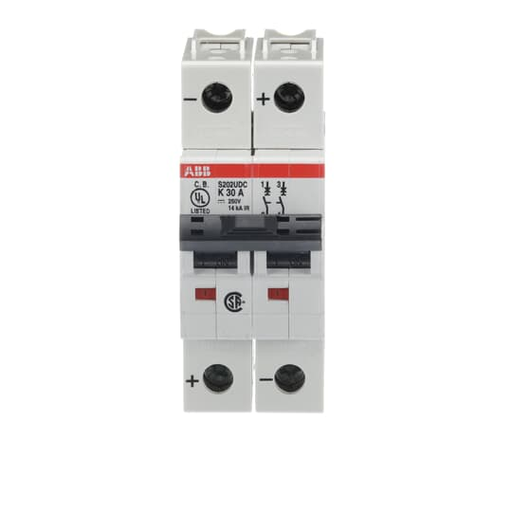 Product image for ABB S202UDC-K30 S200UDC MCB 2P K 30