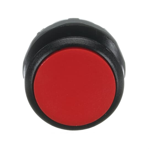 Product image for ABB MP1-10R Momentary Modular Pushbutton, Flush, Non-Illuminated, Black Plastic Bezel, Red